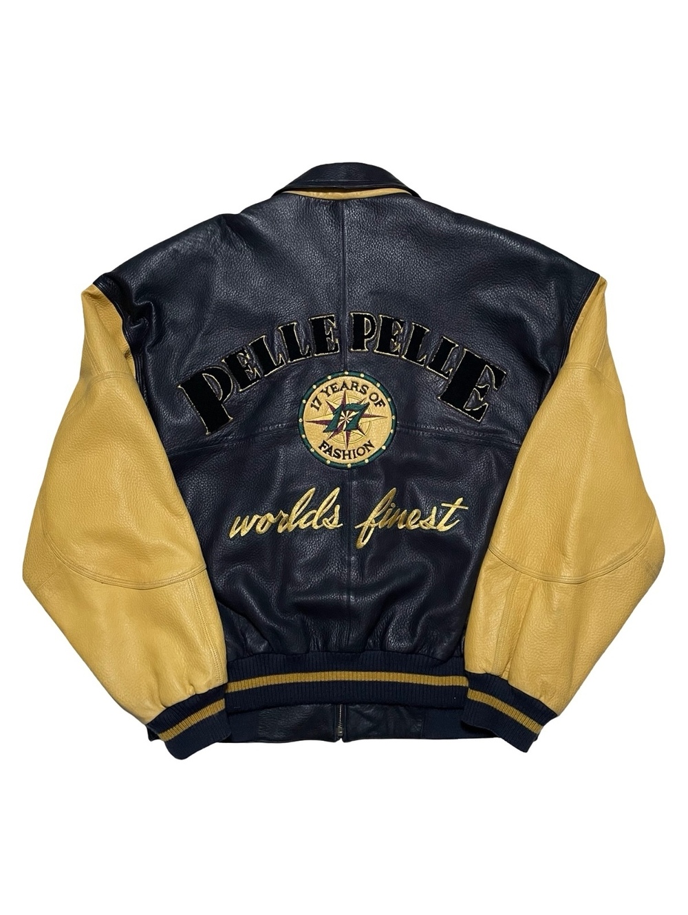 Vintage Men's Pelle Pelle Jeans Marc Buchanan Leather Jacket XL 48 90s Bomber